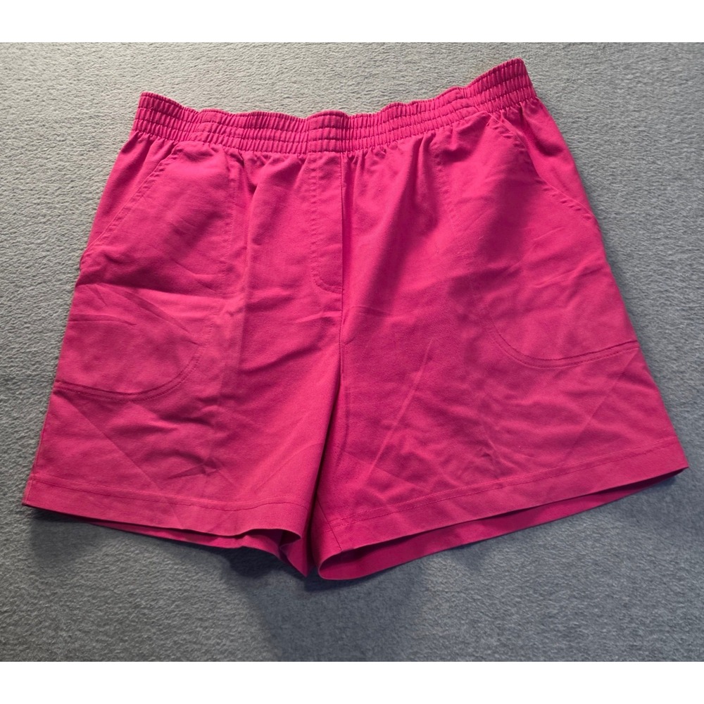 Pull On Shorts Womens Size 12 Pink Elastic Waist Casual Cabin Creek Made‎ USA